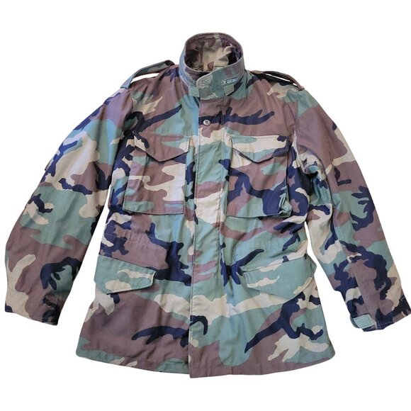 Military Camouflage S Field Jacket Coat Grunge Gorpcore Vintage Cold Weather